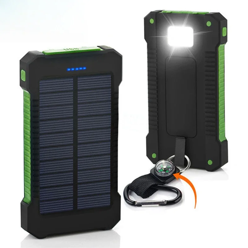 Solar Emergency Charger - 20000mAh พาวเวอร์แบงค์พลังงานแสงอาทิตย์แบบพกพา กันน้ำ แบตเตอรี่สำรองภายนอก พาวเวอร์แบงค์ 20000