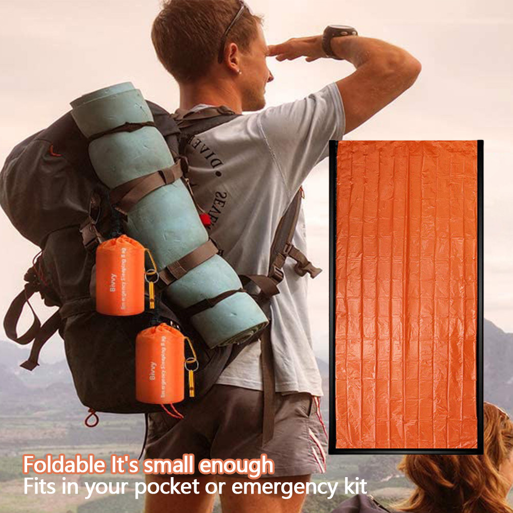 Bivy Bag Emergency - ผ้าห่มฉุกเฉินกันน้ำ ถุงนอนฉุกเฉิน ถุงนอนเก็บความร้อน อุปกรณ์เอาตัวรอดสำหรับการตั้งแคมป์ เดินป่า และกิจกรรมกลางแจ้ง