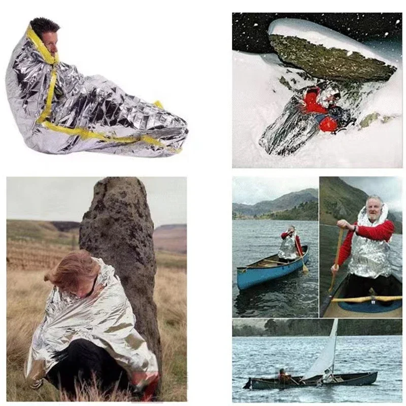 Survival Blanket Reflective - 160*210 ซม. 3 ชิ้น ผ้าห่มกันความร้อน Myra
