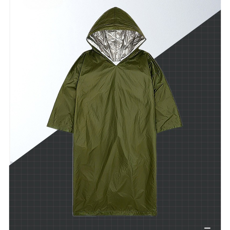 Emergency Poncho Rain - เสื้อกันฝนฉุกเฉินแบบใช้แล้วทิ้งสำหรับกิจกรรมกลางแจ้ง ทำจากพลาสติก PE สีส้ม หนาพิเศษ สำหรับการผจญภัยและการตั้งแคมป์