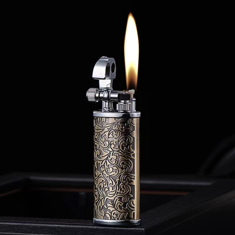 Fire Starting Kit - ไฟแช็กเปลวไฟน้ํามันก๊าด Retro Flint, ล้อเจียรโลหะ, บุหรี่เบนซิน, อุปกรณ์สุดเท่,