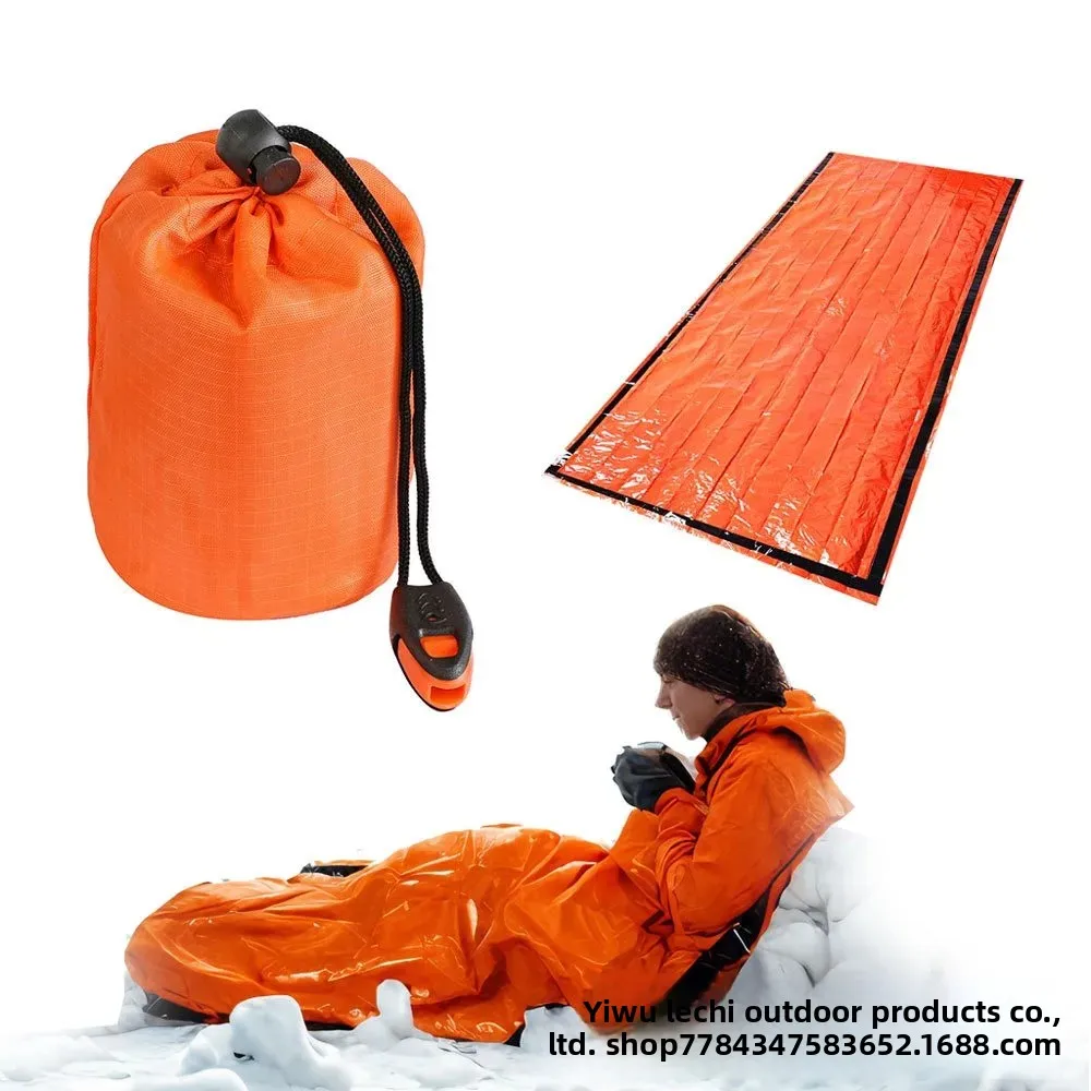 Bivy Bag Emergency - ถุงนอนฉุกเฉินกันน้ำ น้ำหนักเบา ป้องกันภาวะอุณหภูมิต่ำ อุปกรณ์ช่วยชีวิตสำหรับการตั้งแคมป์ เดินป่า และกู้ภัย