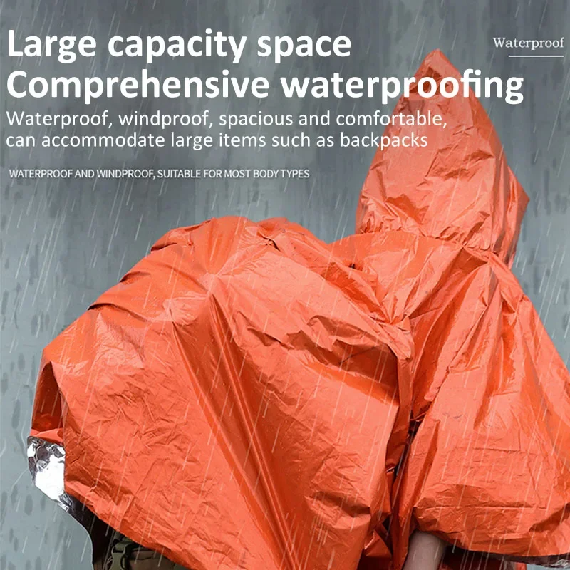เสื้อกันฝนฉุกเฉินแบบมีฮู้ด แขน - Emergency Poncho Rain บทวิจารณ์และราคา