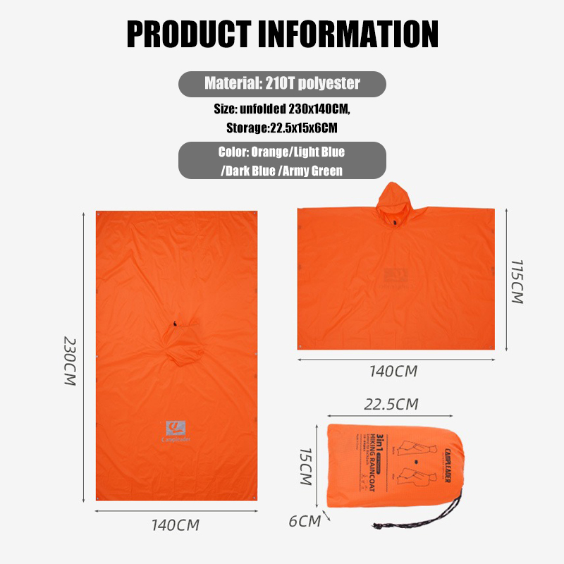 เสื้อกันฝนอเนกประสงค์น้ำหนักเบ - Emergency Poncho Rain บทวิจารณ์และราคา