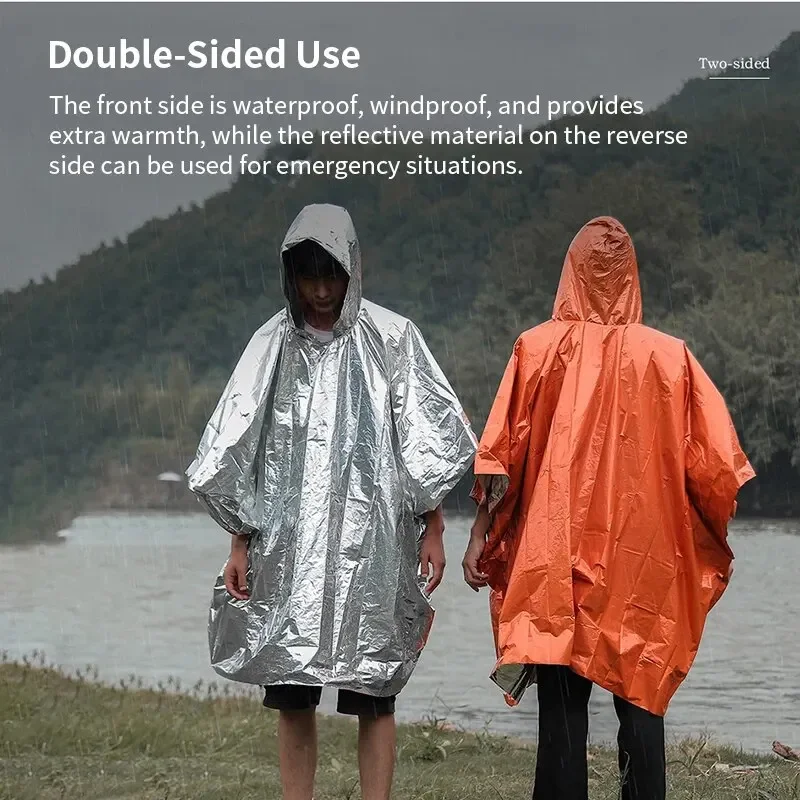 ผ้าคลุมกันฝนฉุกเฉินแบบมีฮู้ดเค - Emergency Poncho Rain บทวิจารณ์และราคา
