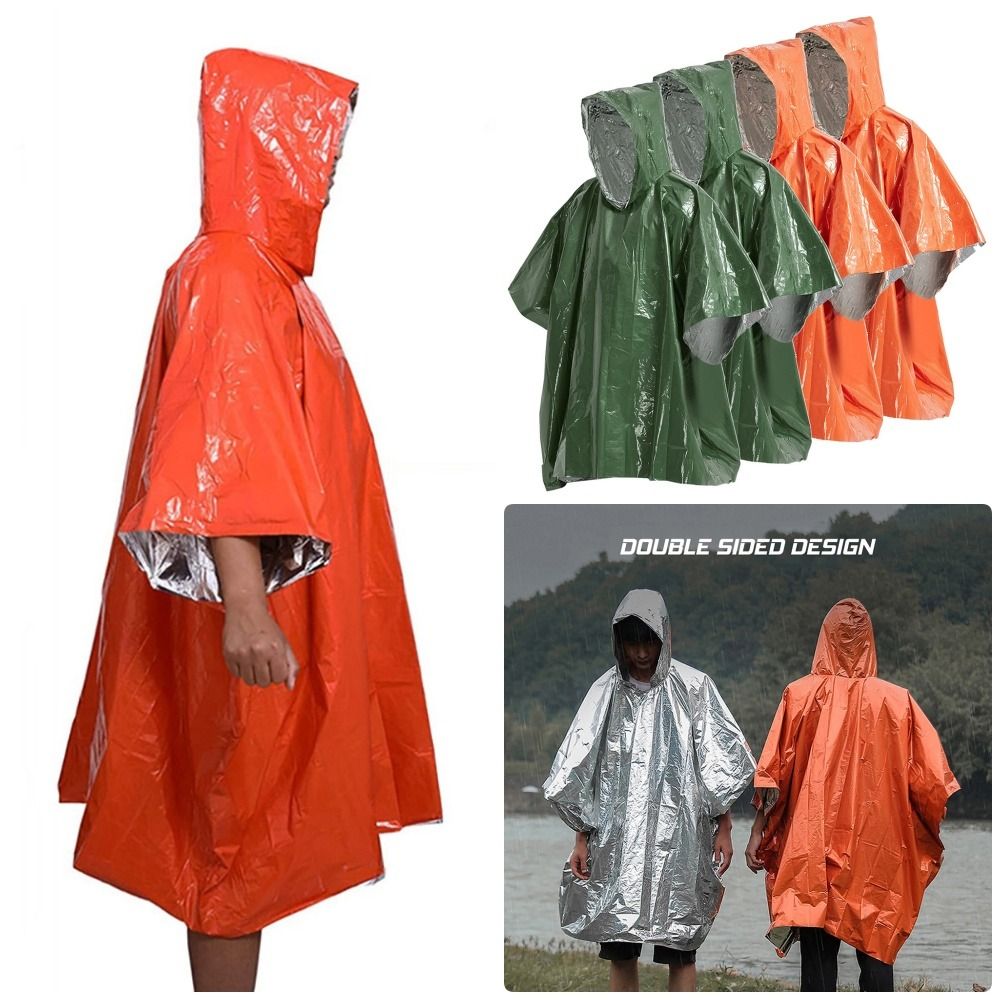 1 ชิ้น เสื้อกันฝนสำหรับเดินป่า - Emergency Poncho Rain บทวิจารณ์และราคา