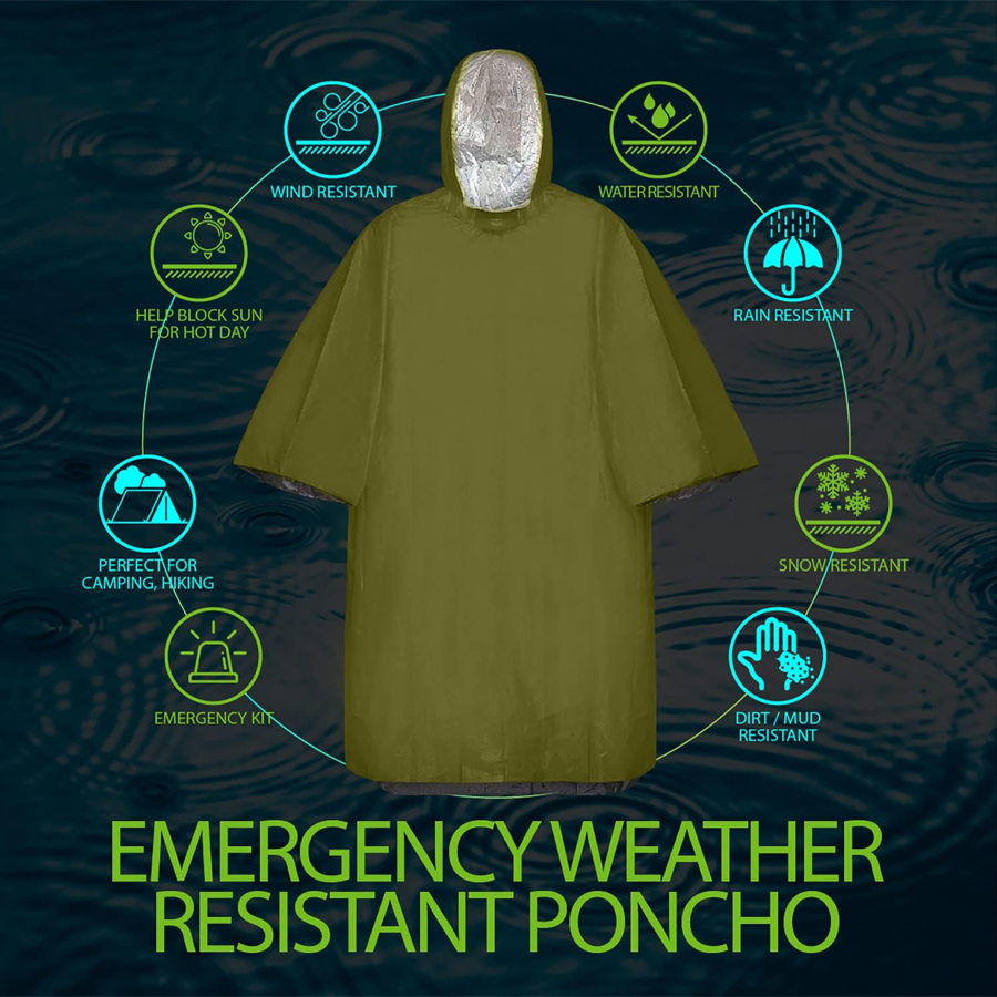 เสื้อกันฝนฉุกเฉิน ZHUOHUA 5 ชิ - Emergency Poncho Rain บทวิจารณ์และราคา