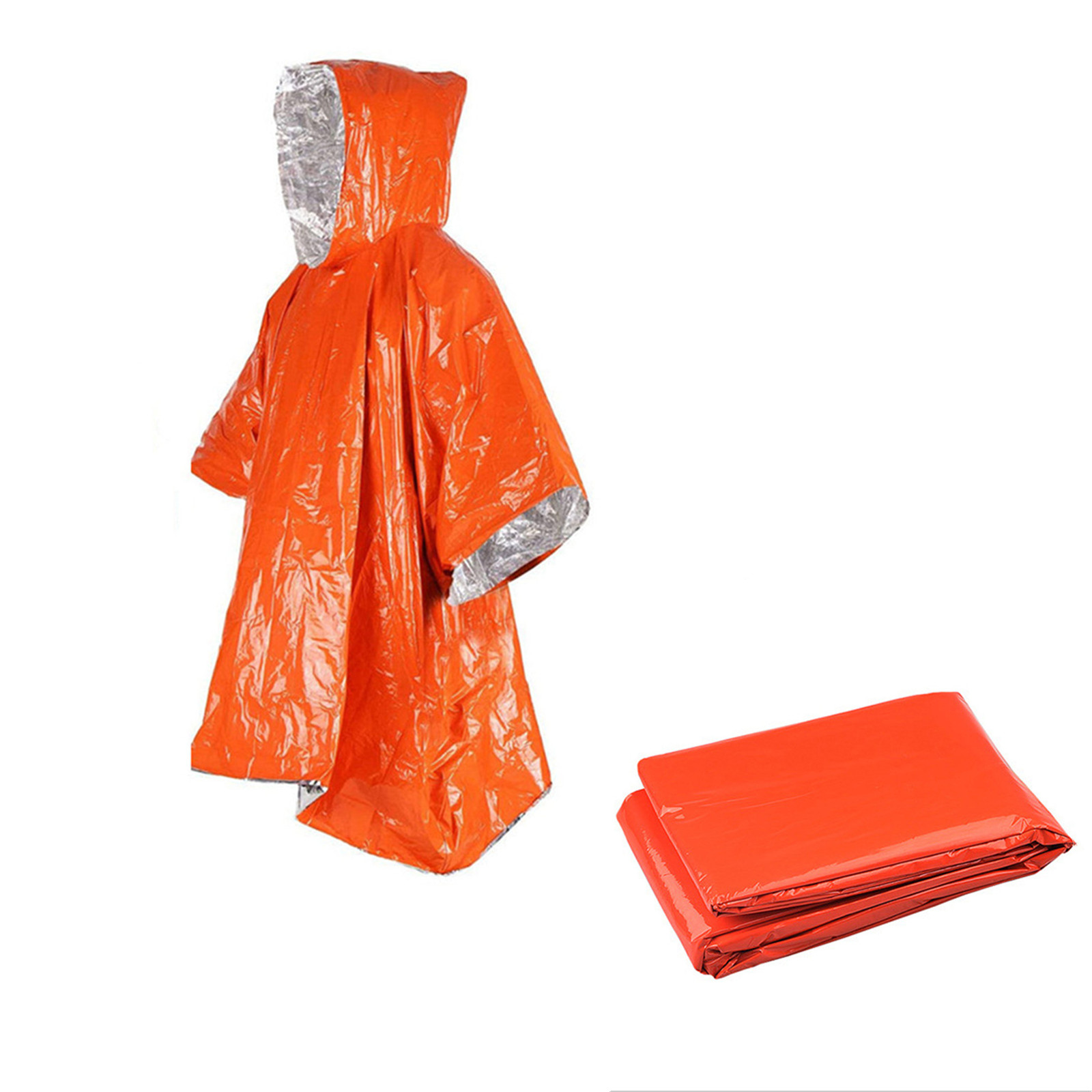 เสื้อปอนโชฝนฟิล์มอลูมิเนียมแบบ - Emergency Poncho Rain บทวิจารณ์และราคา